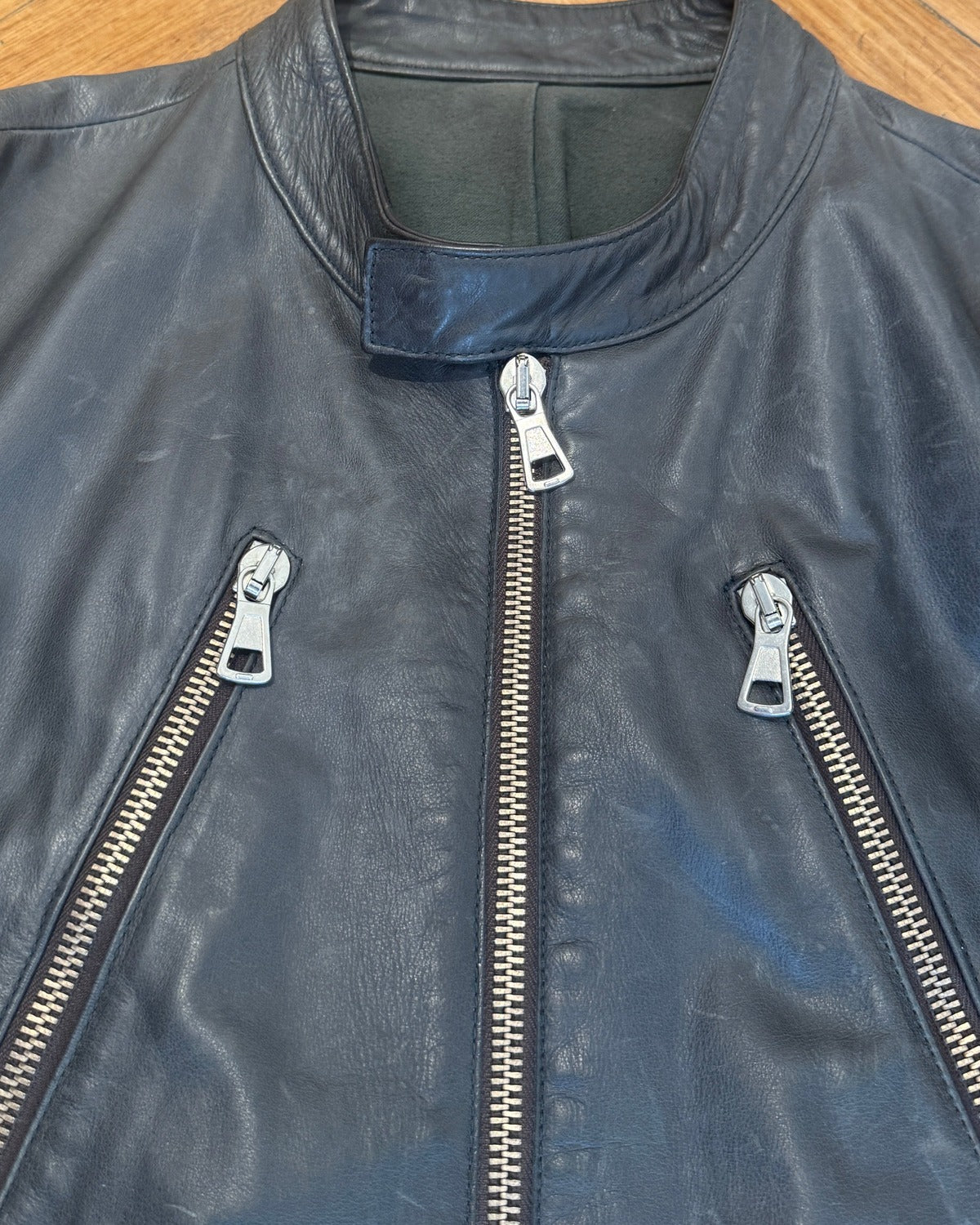 Maison Martin Margiela SS01 Black 5-Zip Leather Jacket