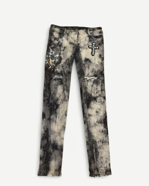SS09 by Christophe Decarnin Distressed Embellished Dyed Denim