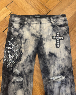 SS09 by Christophe Decarnin Distressed Embellished Dyed Denim