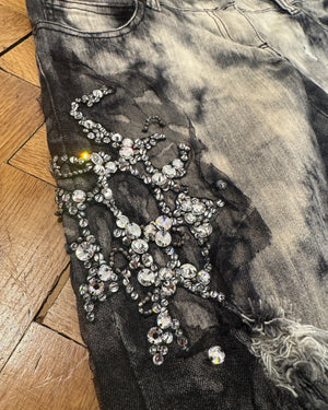 SS09 by Christophe Decarnin Distressed Embellished Dyed Denim