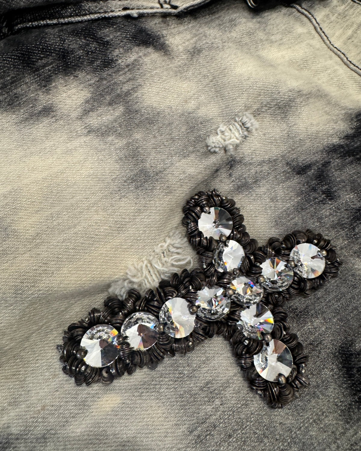 SS09 by Christophe Decarnin Distressed Embellished Dyed Denim