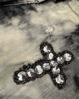 SS09 by Christophe Decarnin Distressed Embellished Dyed Denim