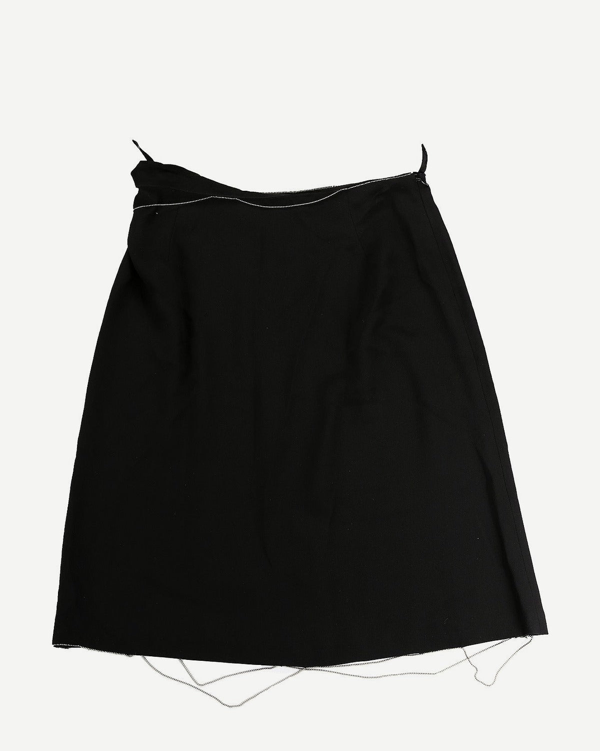 Maison Martin Margiela SS06 Chain Trimmed Black Silk Skirt