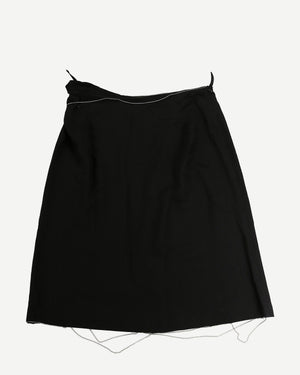 Maison Martin Margiela SS06 Chain Trimmed Black Silk Skirt