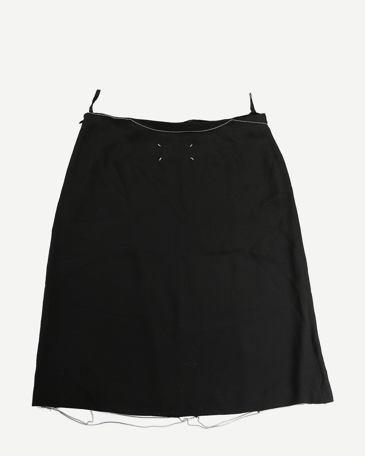 Maison Martin Margiela SS06 Chain Trimmed Black Silk Skirt
