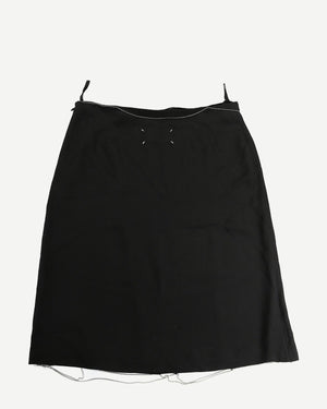 Maison Martin Margiela SS06 Chain Trimmed Black Silk Skirt