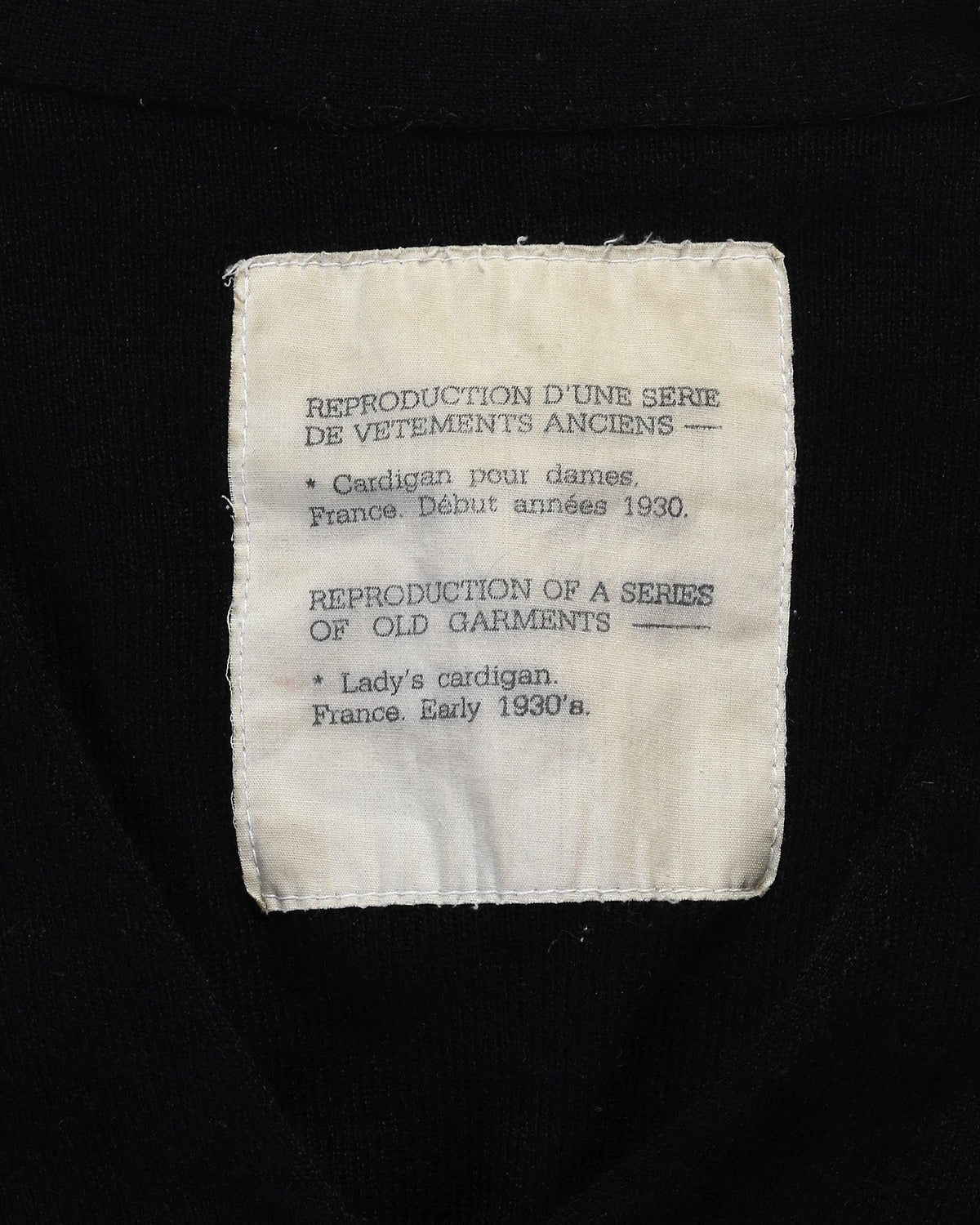 Maison Martin Margiela FW94 Reproduction of 1930s Lady's Cardigan