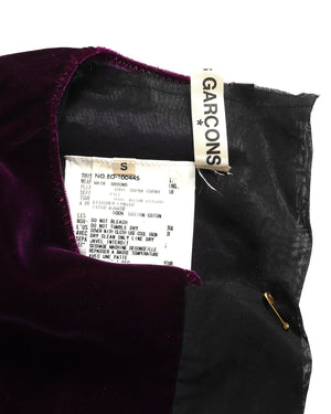 Comme Des Garcons SS99 Half Sheer Velvet Dress