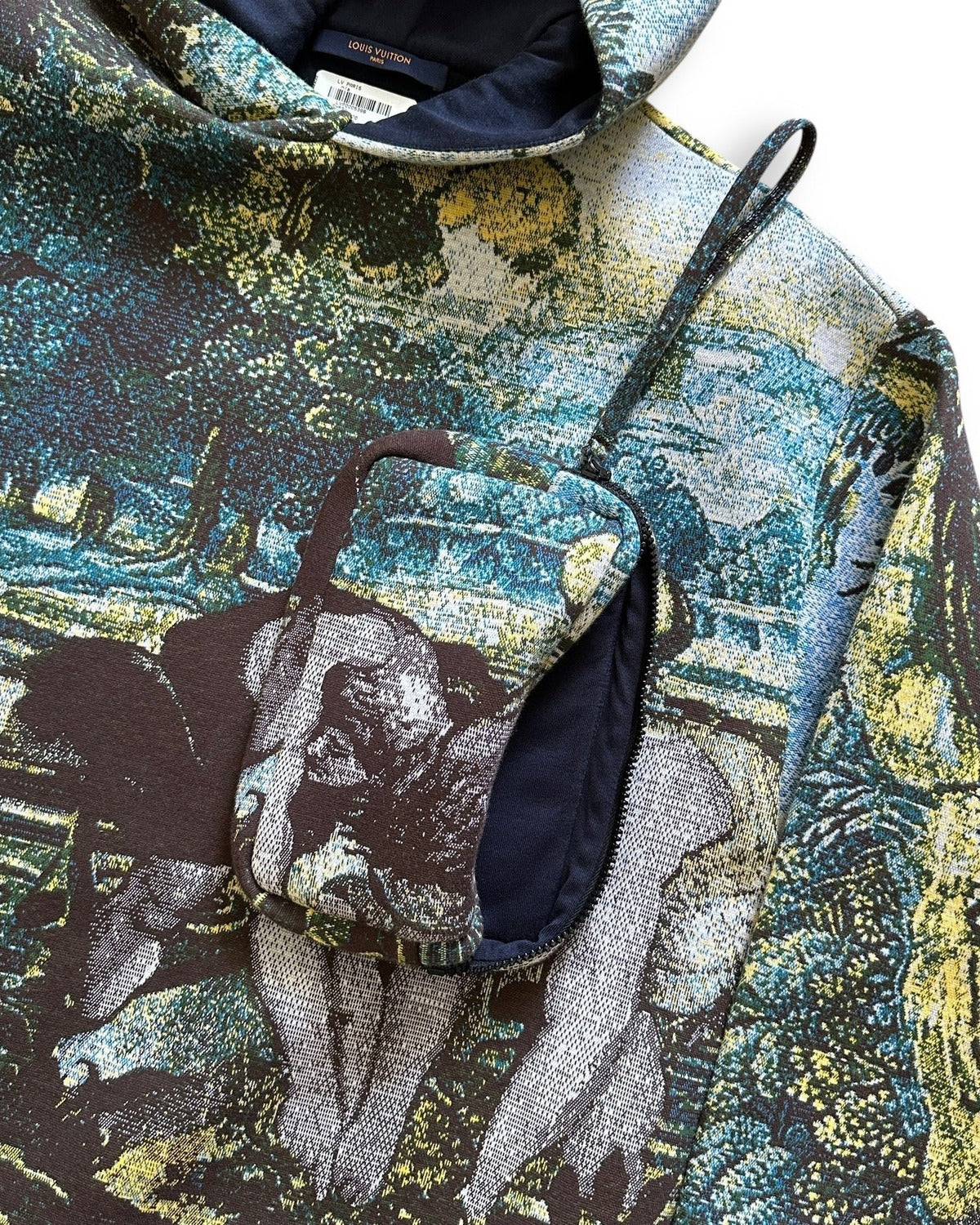 Louis Vuitton Pre SS20 Tapestry Cargo Hoodie Sample