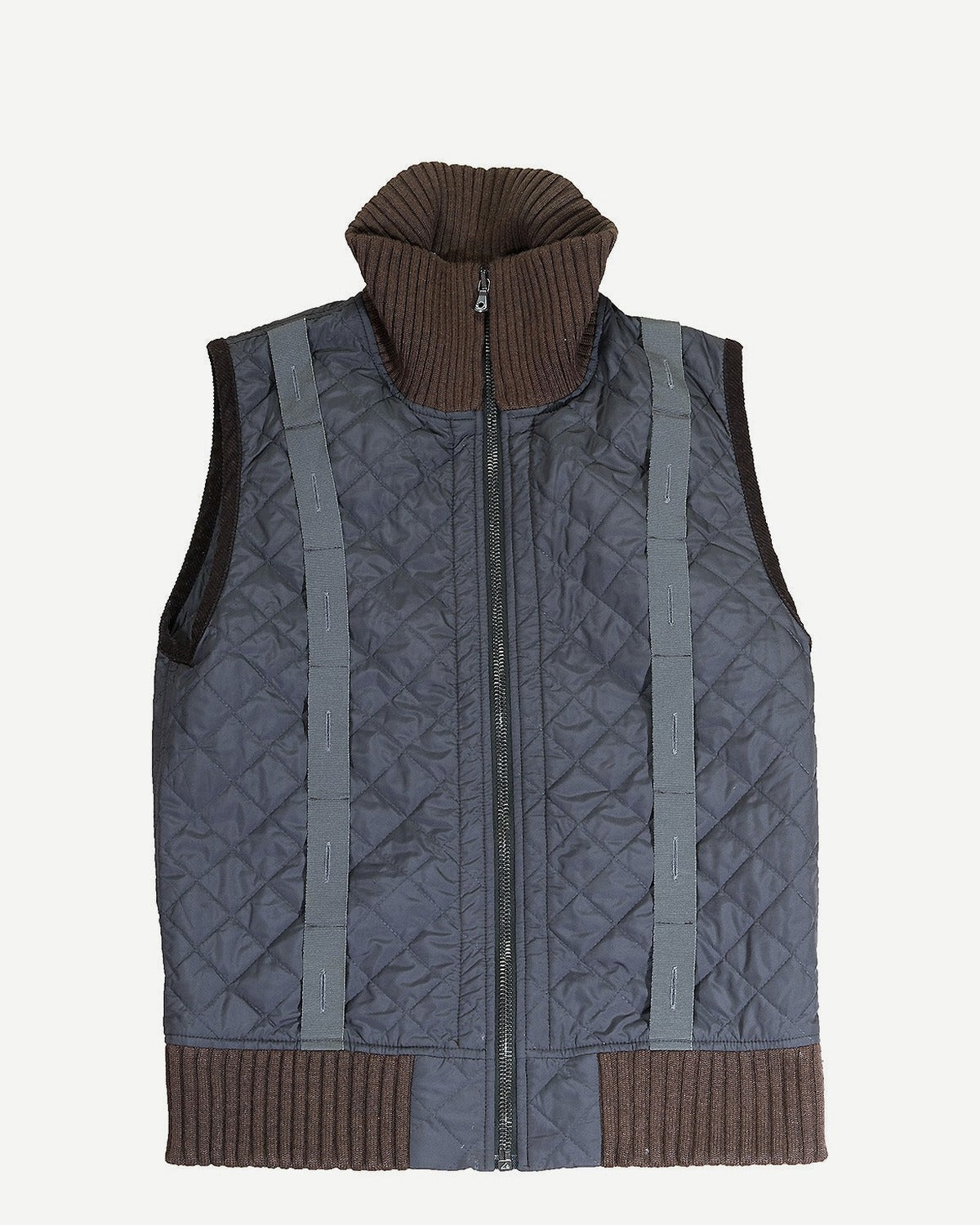 Dolce & Gabbana FW03 Quilted Parachute Strap High Collar Vest