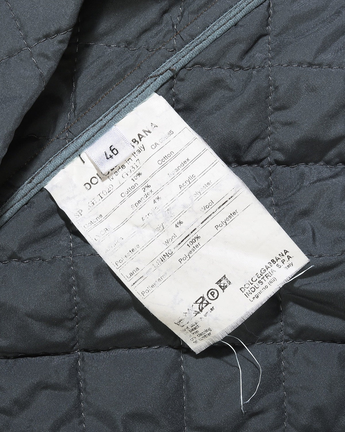 Dolce & Gabbana FW03 Quilted Parachute Strap High Collar Vest