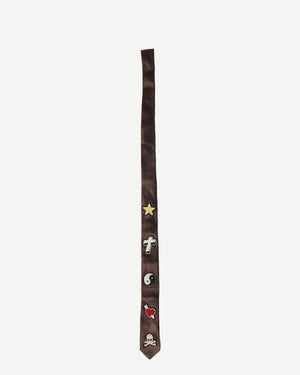 Mastermind Japan Embroidered Silk Tie
