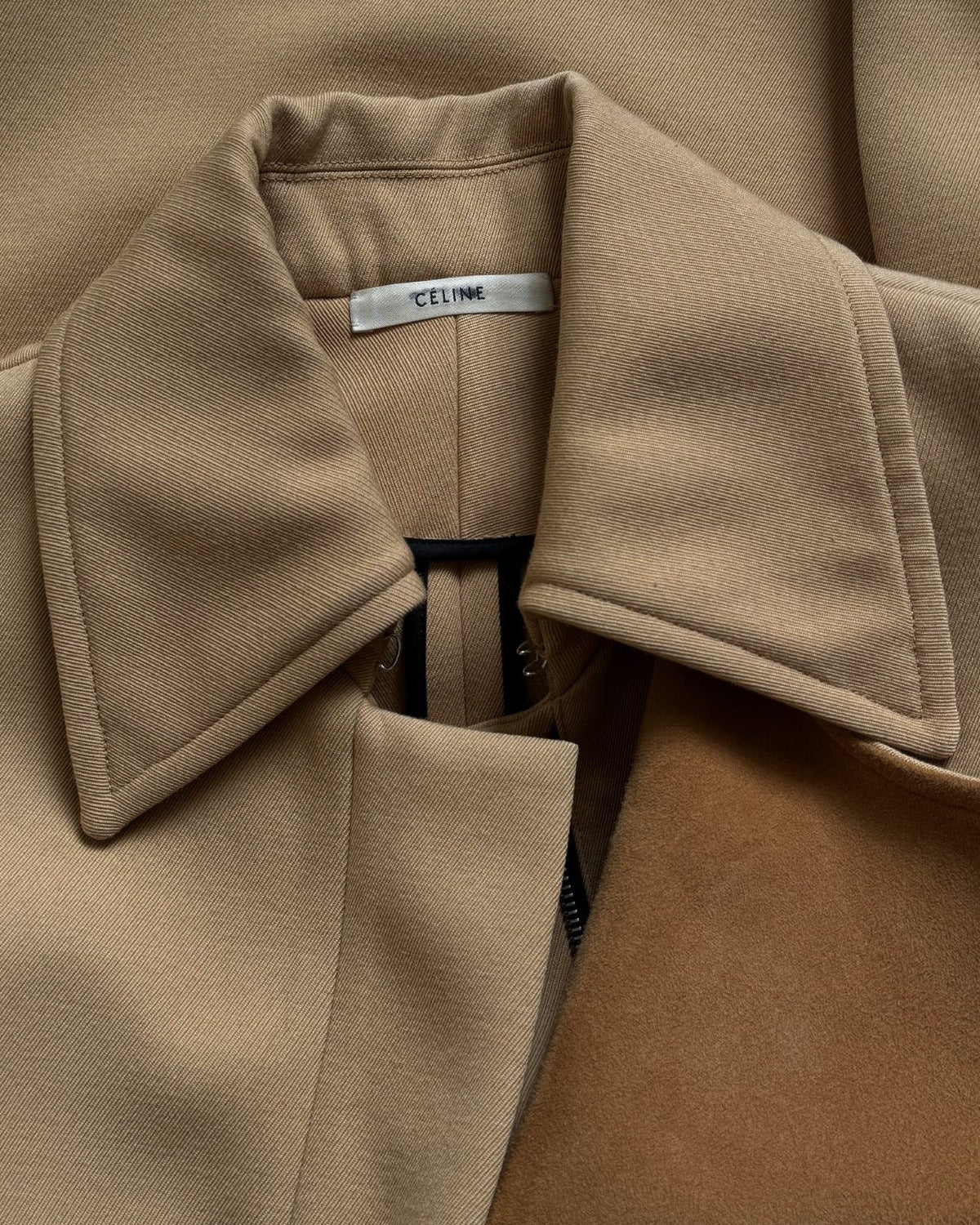 Celine by Phoebe Philo Oversized Suede Storm Flap Trench Coat