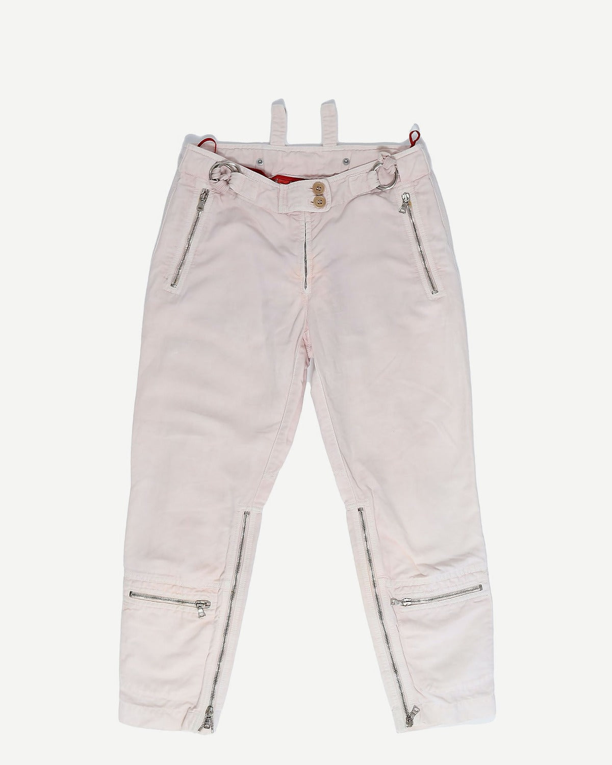 Prada Early 2000s Rose Cropped Biker Pants