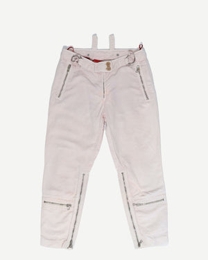 Prada Early 2000s Rose Cropped Biker Pants