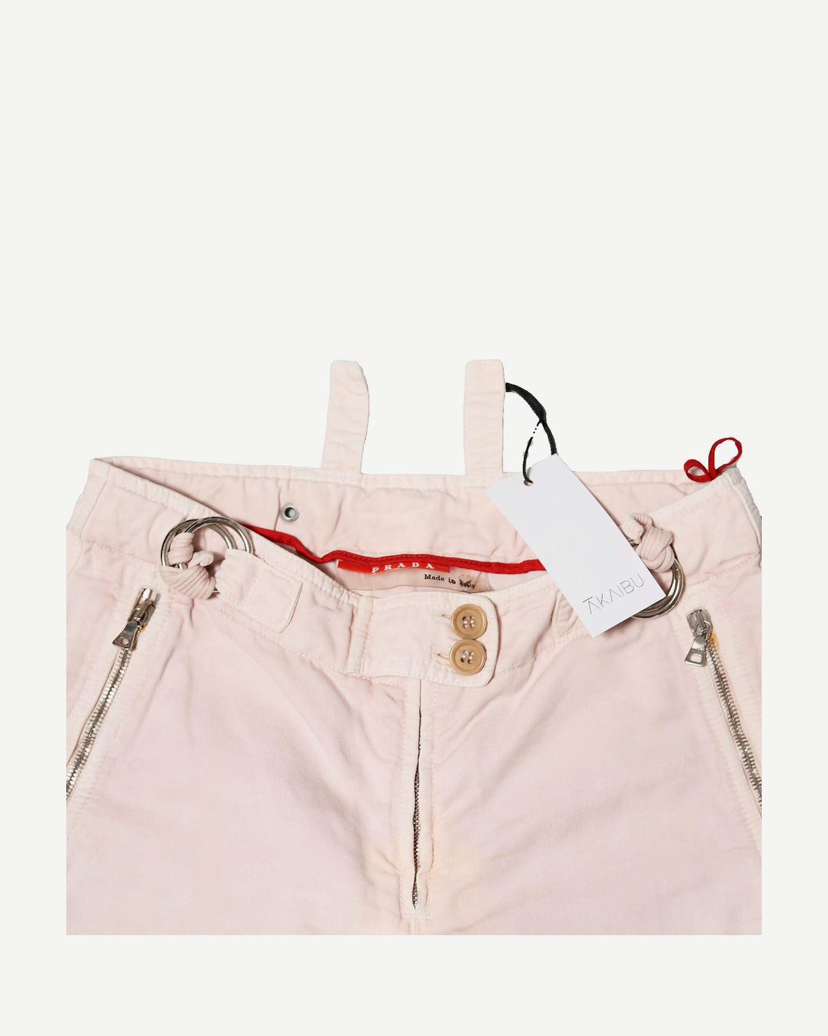 Prada Early 2000s Rose Cropped Biker Pants