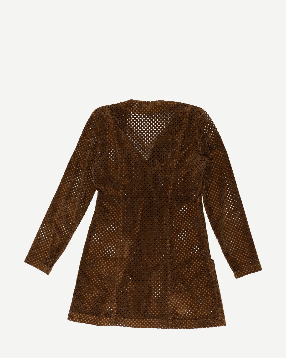 Helmut Lang AW91 Brown Leather Lasercut Dress