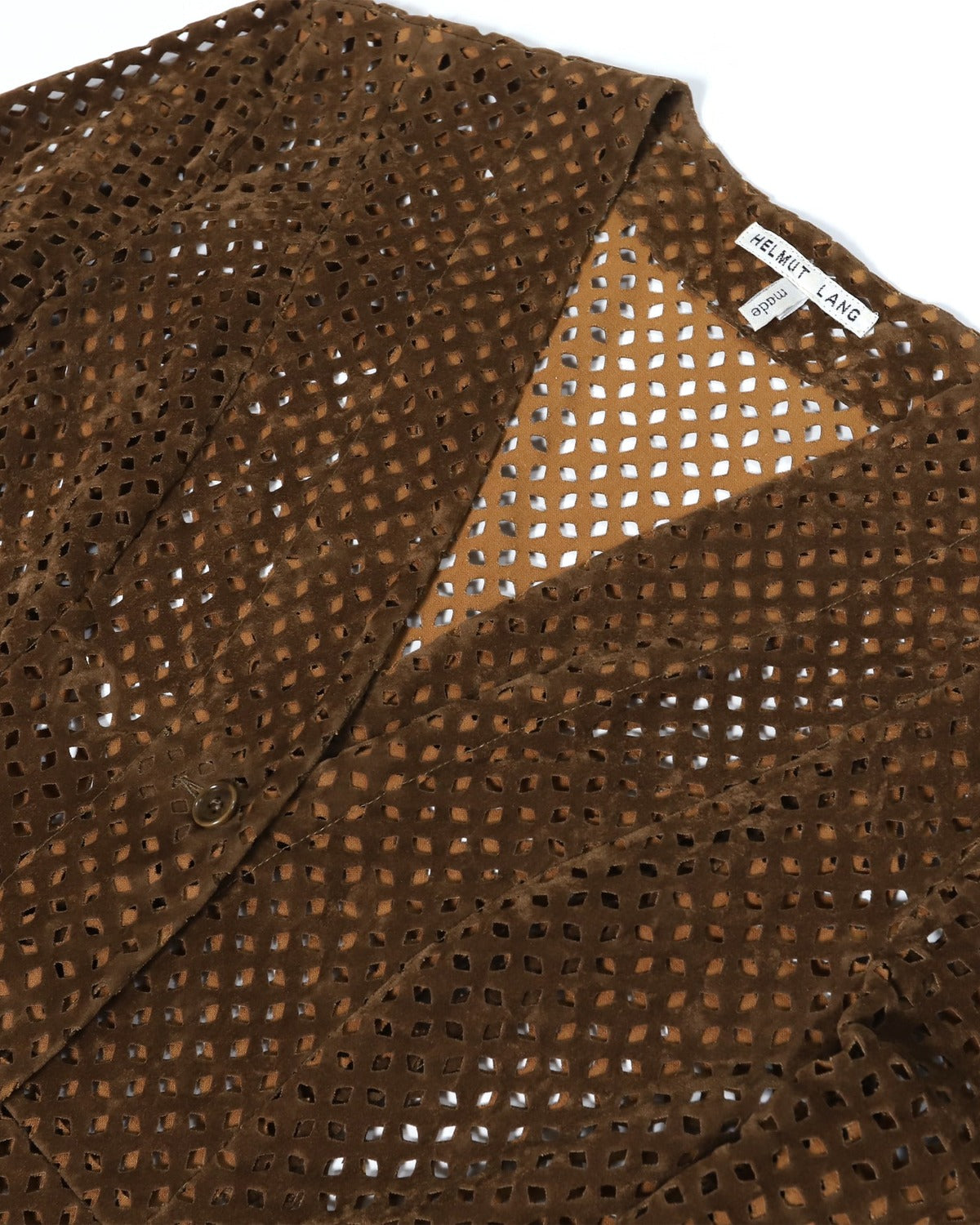 Helmut Lang AW91 Brown Leather Lasercut Dress