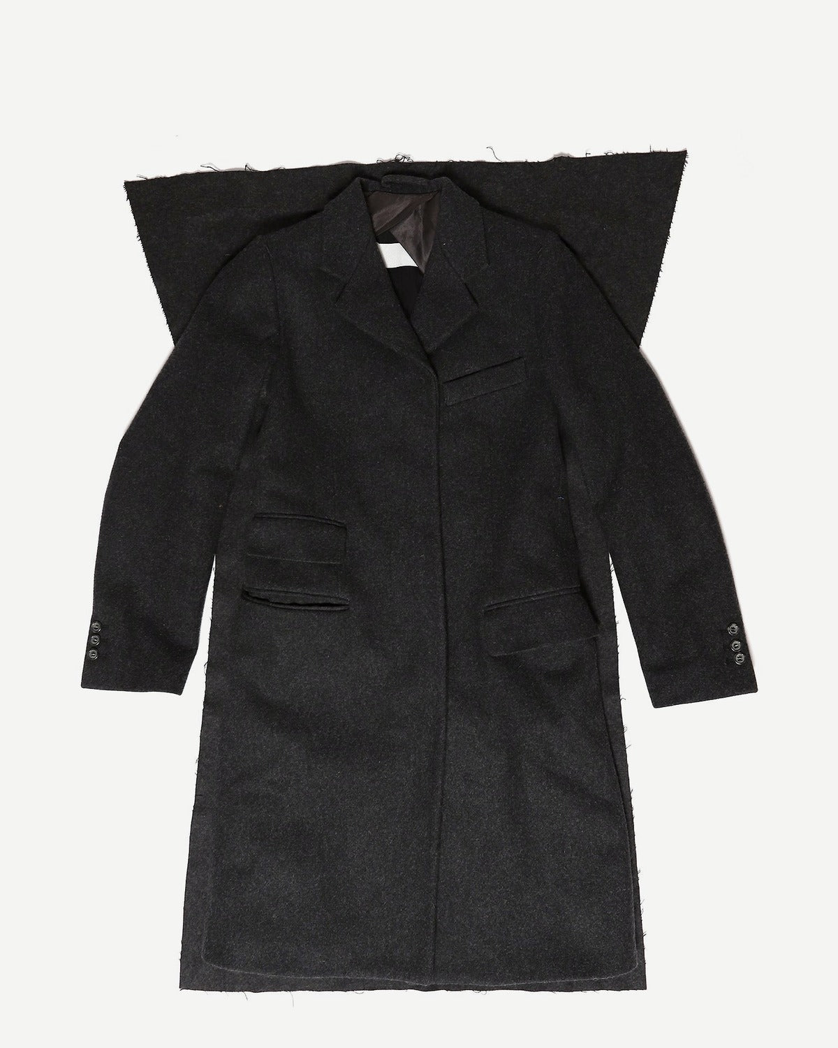 Maison Martin Margiela 90s Miss Deanna Grey Flap Wool Coat