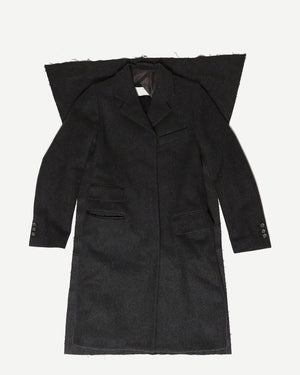 Maison Martin Margiela 90s Miss Deanna Grey Flap Wool Coat