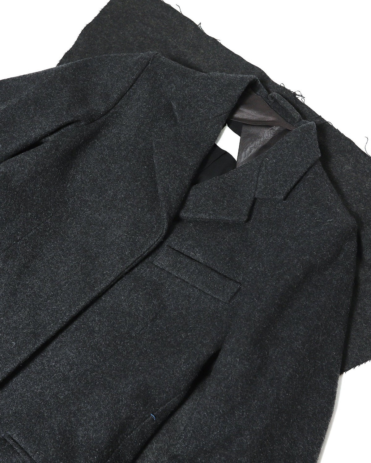Maison Martin Margiela 90s Miss Deanna Grey Flap Wool Coat