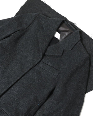 Maison Martin Margiela 90s Miss Deanna Grey Flap Wool Coat