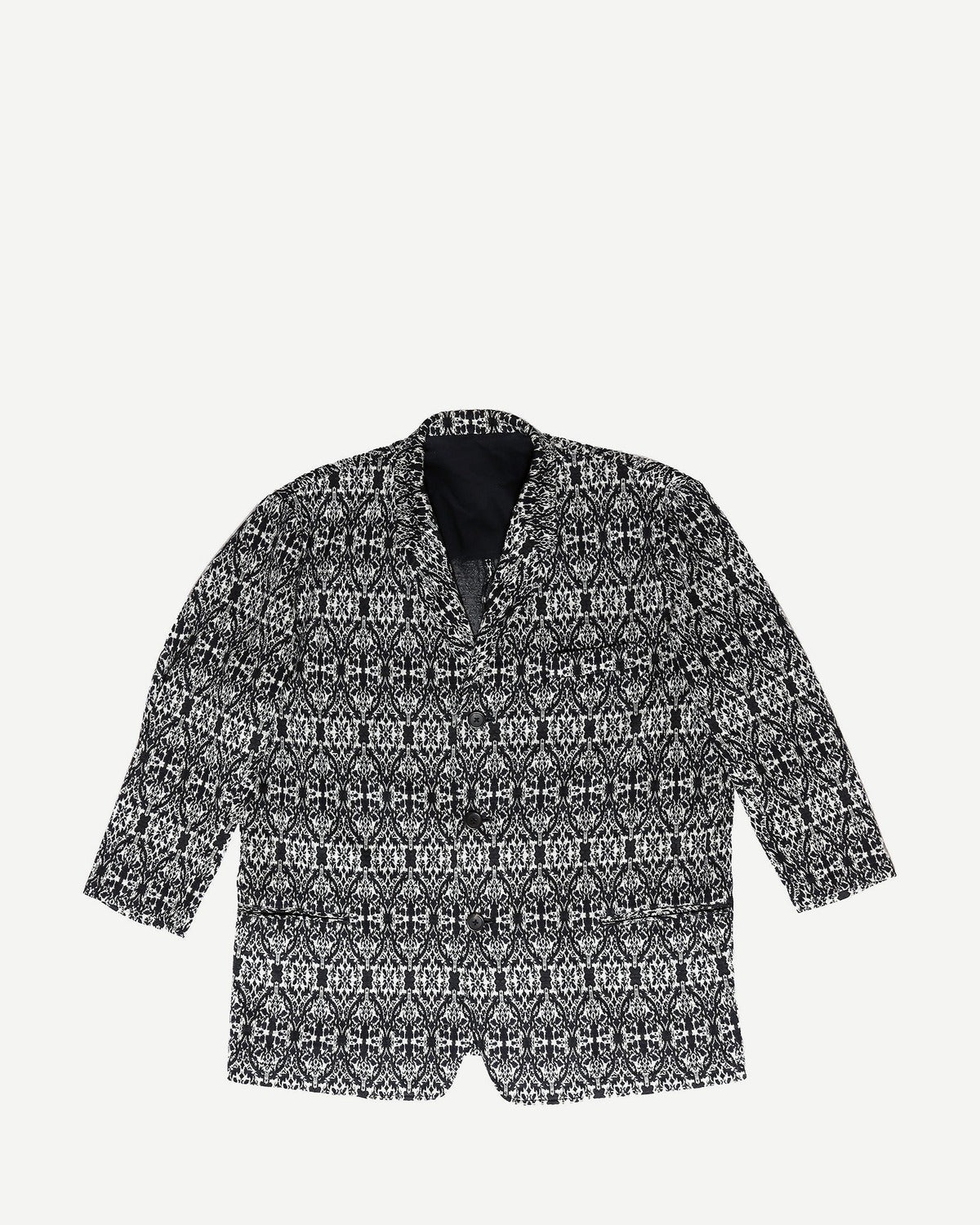 Yohji Yamamoto Black/Grey Patterned Coat