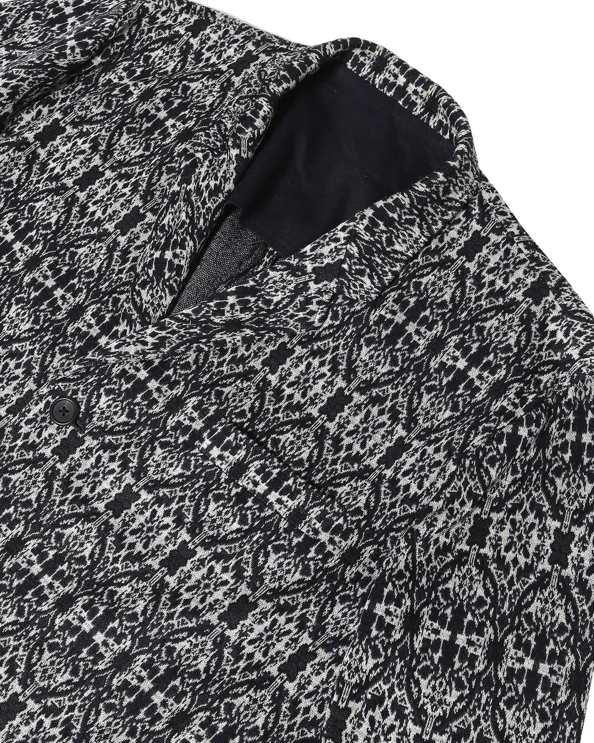 Yohji Yamamoto Black/Grey Patterned Coat