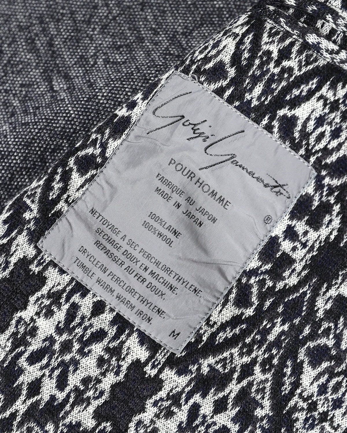 Yohji Yamamoto Black/Grey Patterned Coat
