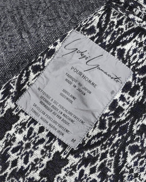 Yohji Yamamoto Black/Grey Patterned Coat