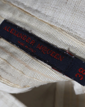 Alexander McQueen 90s Double Waistband Striped Pants