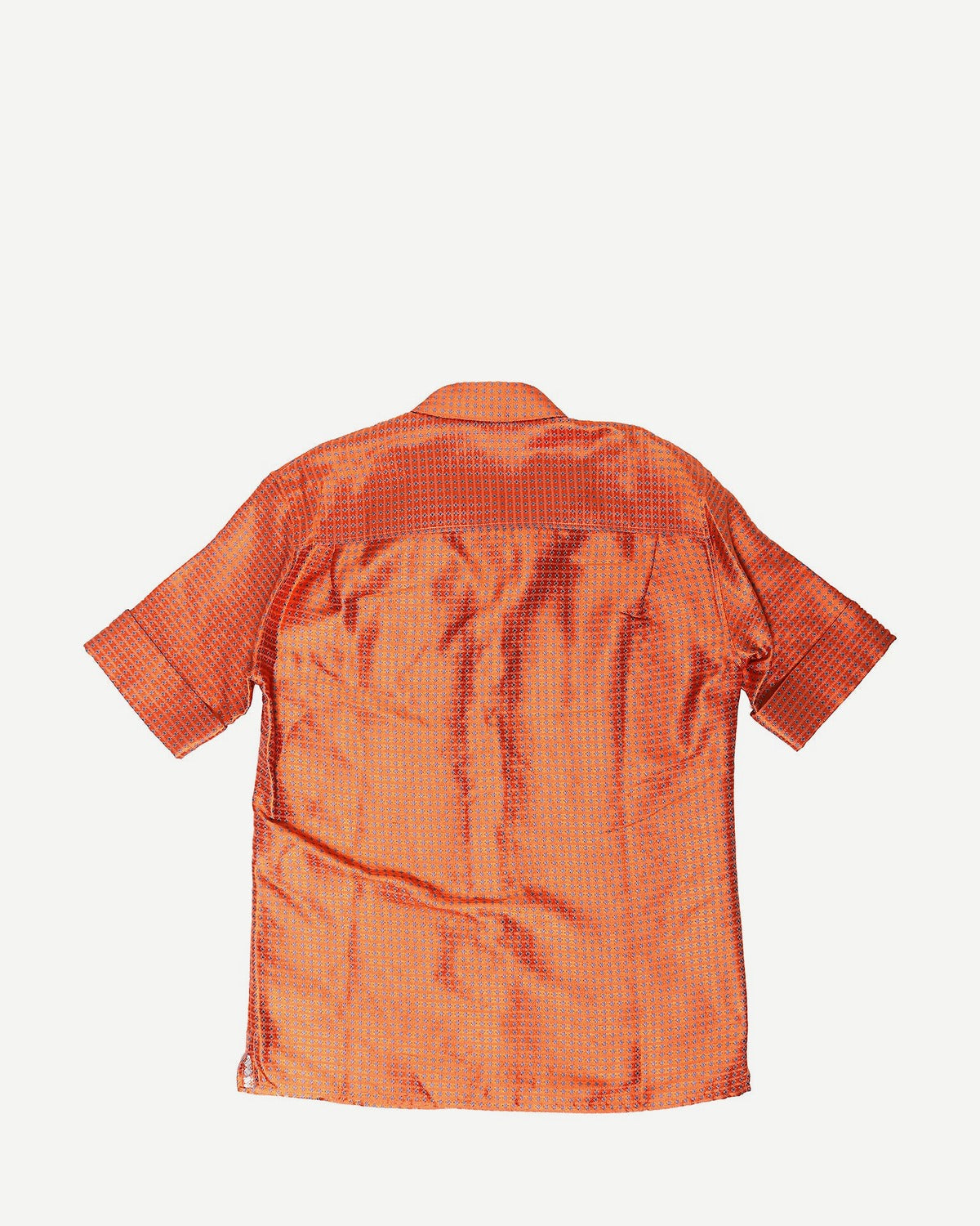 Haider Ackermann SS17 Orange Silk Short Sleeve Shirt