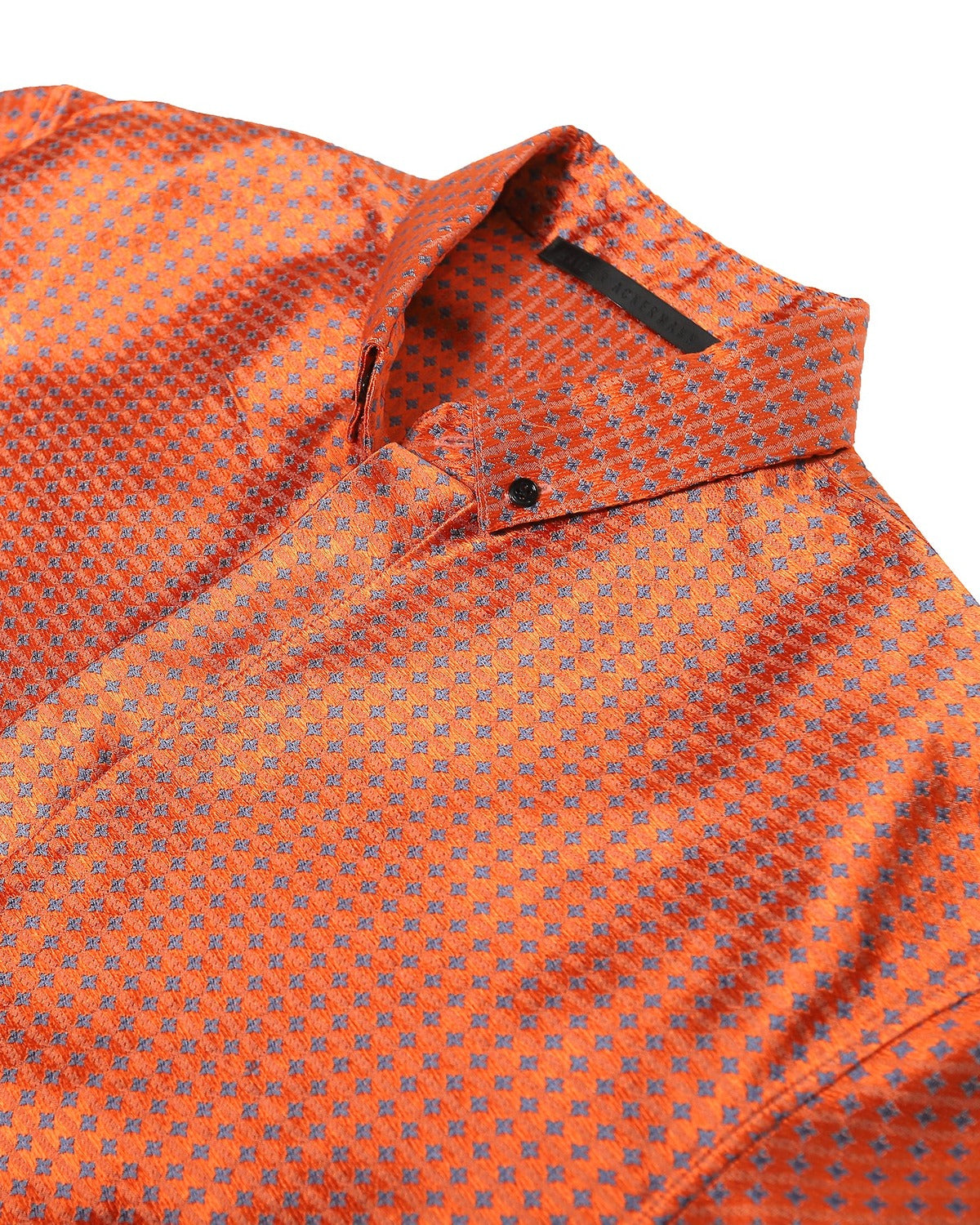 Haider Ackermann SS17 Orange Silk Short Sleeve Shirt