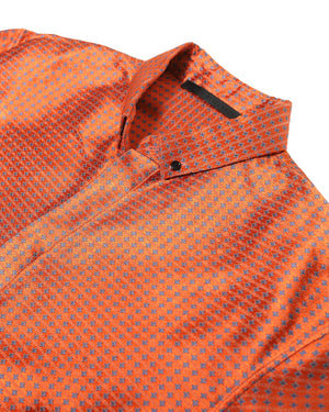 Haider Ackermann SS17 Orange Silk Short Sleeve Shirt