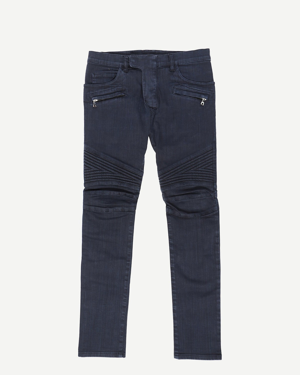 Balmain Navy Blue Biker Jeans