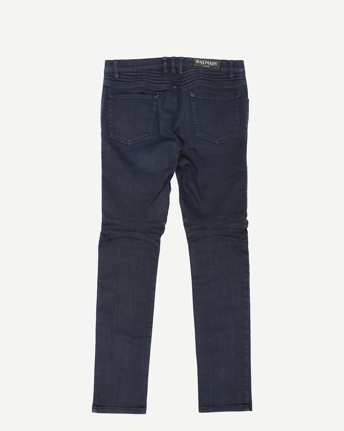 Balmain Navy Blue Biker Jeans