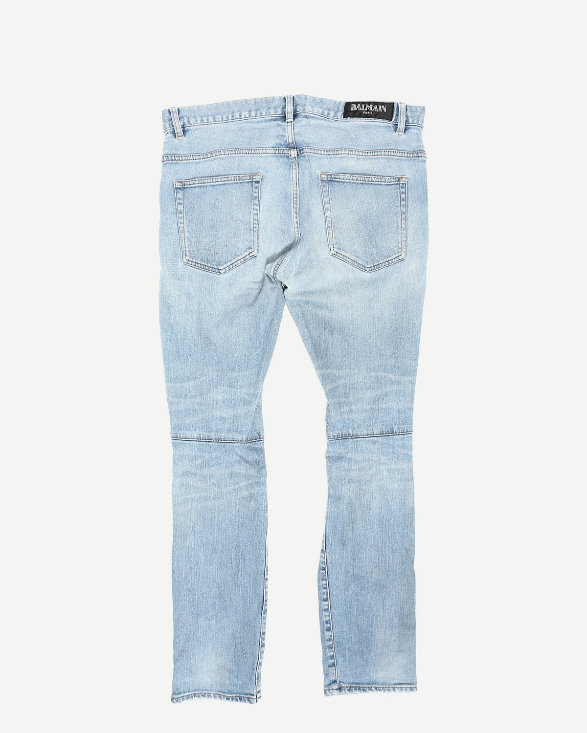 Balmain Twisted Leg Light Blue Jeans