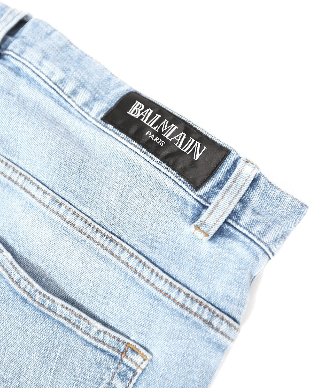Balmain Twisted Leg Light Blue Jeans