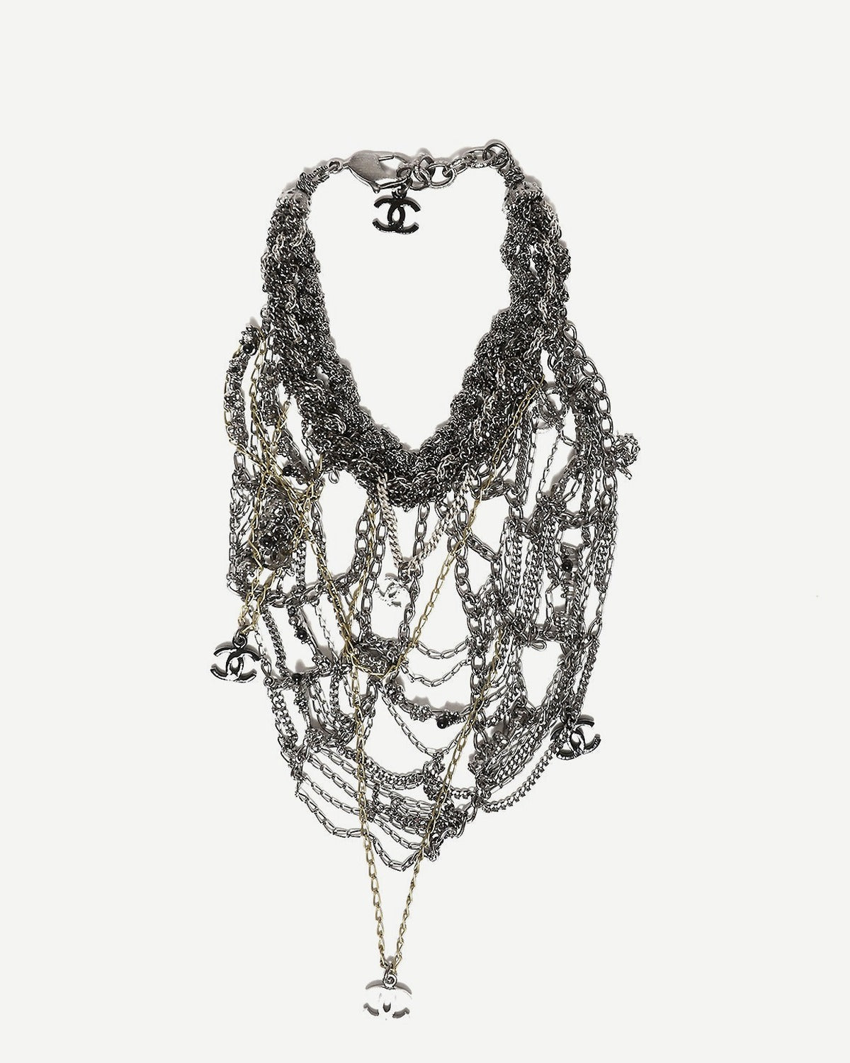 Chanel FW12 Aged Silver Multichain Bracelet