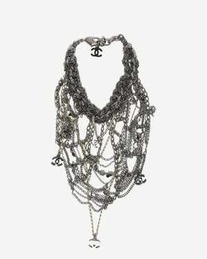 Chanel FW12 Aged Silver Multichain Bracelet