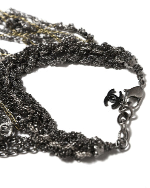 Chanel FW12 Aged Silver Multichain Bracelet