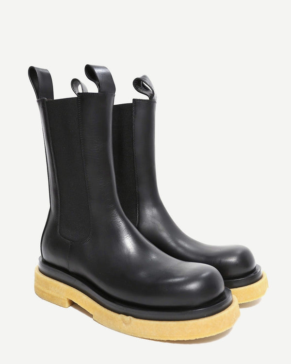 Bottega Veneta by Daniel Lee Crepe Sole Black Lug Boots - Ākaibu Store