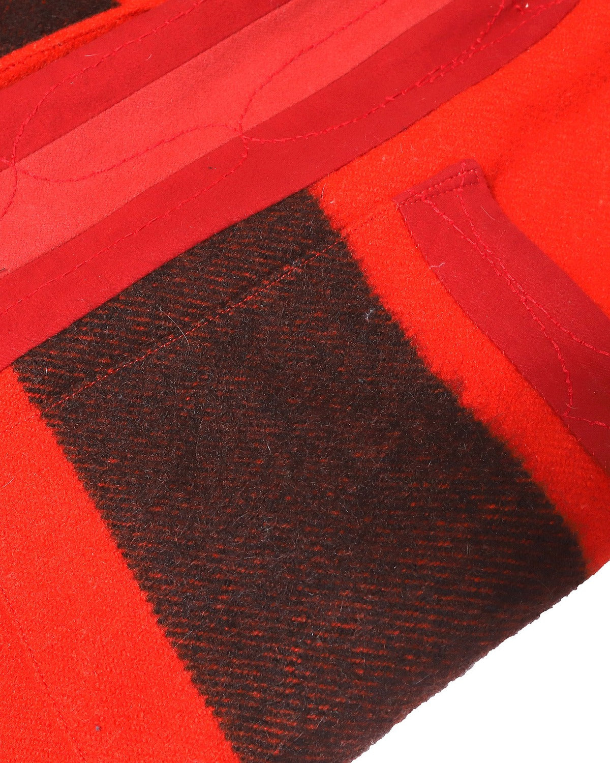Visvim F.I.L. Indigo Camping Trailer Ruunpe Patchwork Red Kimono Wool Overcoat