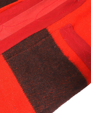 Visvim F.I.L. Indigo Camping Trailer Ruunpe Patchwork Red Kimono Wool Overcoat