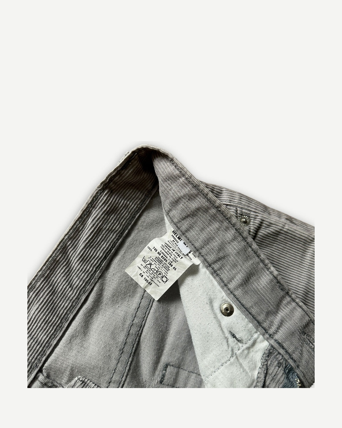 Helmut Lang FW99 Gray Corduroy Painter Denim