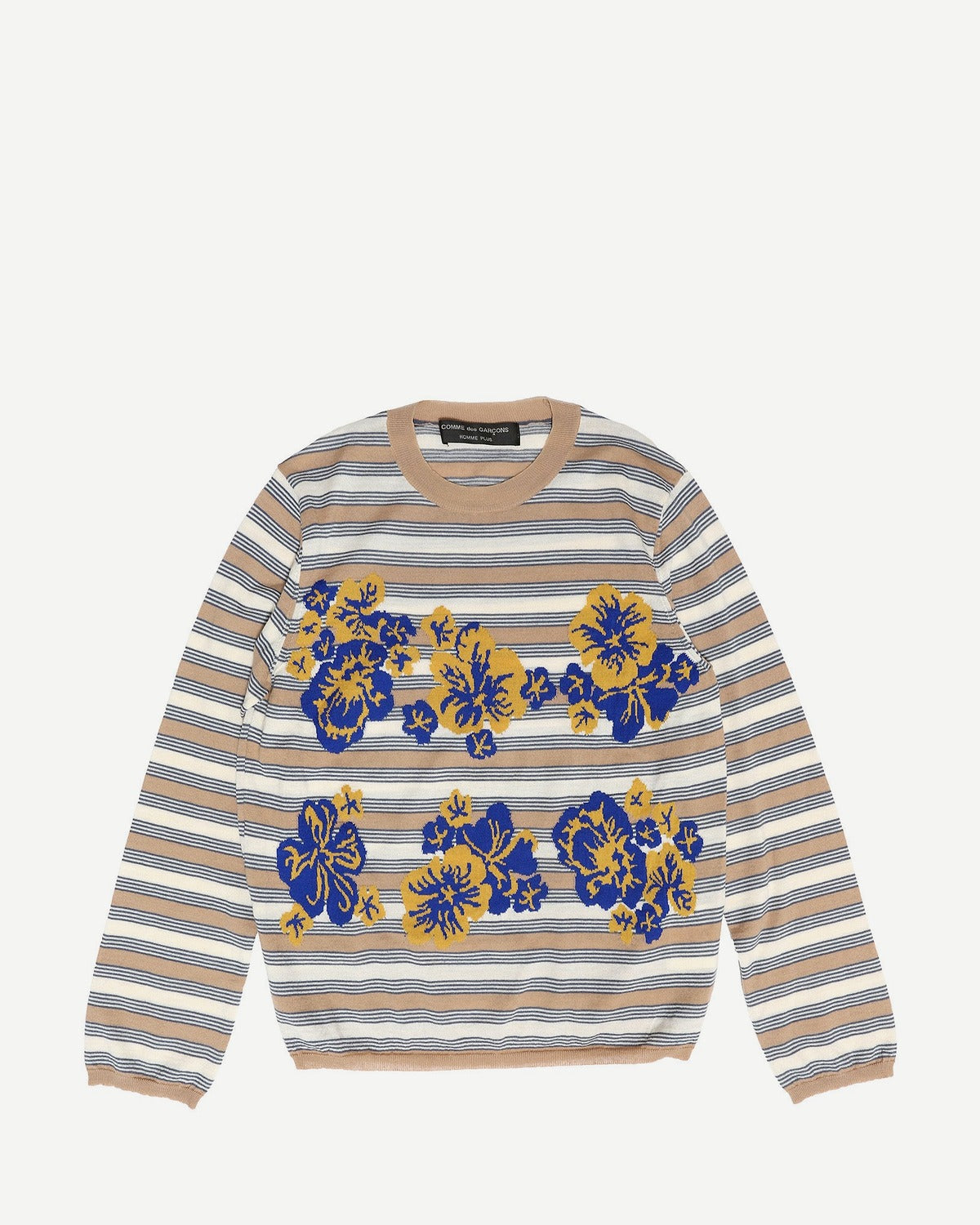 Comme des Garcons Homme Plus AD01 Fine Knit Floral Striped Longsleeve
