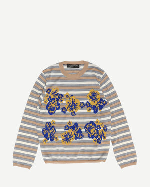 Comme des Garcons Homme Plus AD01 Fine Knit Floral Striped Longsleeve