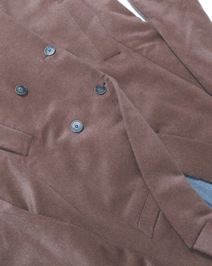 Berluti by Sartori Double Breasted Brown Baby Lama Hair Coat