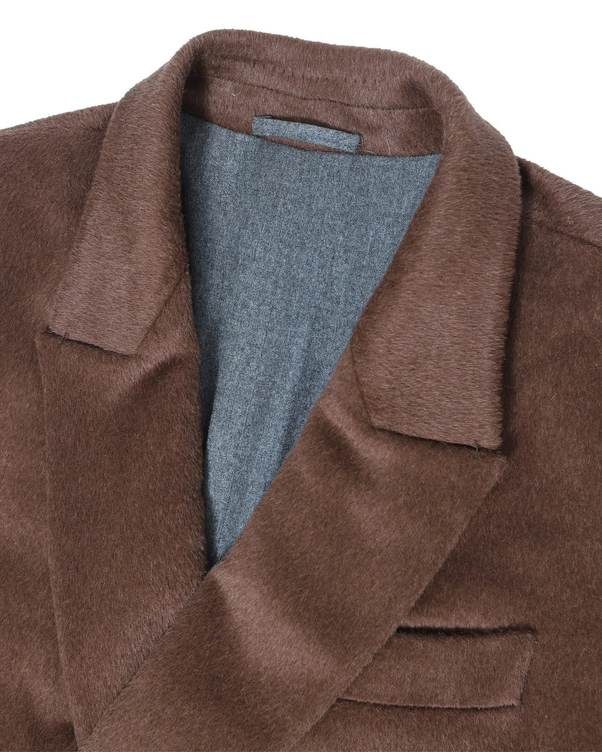Berluti by Sartori Double Breasted Brown Baby Lama Hair Coat