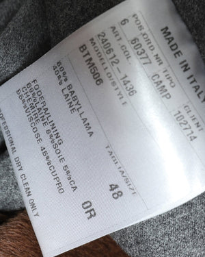 Berluti by Sartori Double Breasted Brown Baby Lama Hair Coat